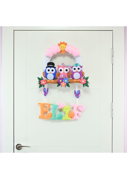 Elif Isimli Baykuş Bebek Odası Kapı Süsü fiyatları
