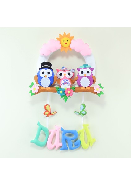 Duru Isimli Baykuş Bebek Odası Kapı Süsü