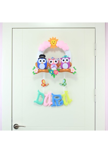 Duru Isimli Baykuş Bebek Odası Kapı Süsü fiyatları