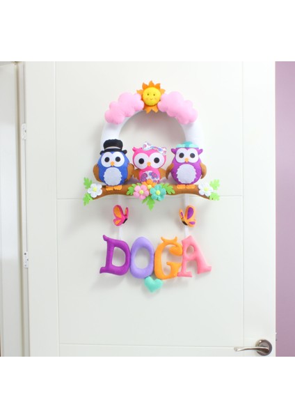 Doğa Isimli Baykuş Bebek Odası Kapı Süsü fiyatları