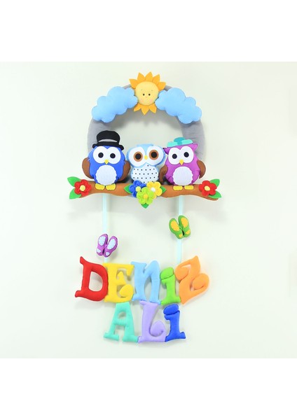 Deniz Ali Isimli Baykuş Bebek Odası Kapı Süsü
