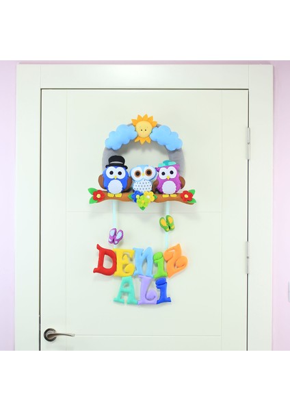 Deniz Ali Isimli Baykuş Bebek Odası Kapı Süsü fiyatları