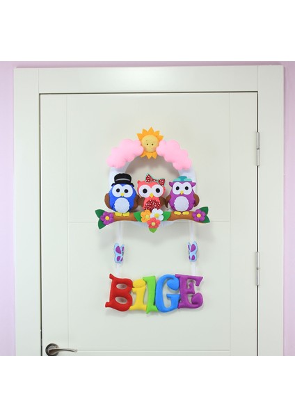 Bilge Isimli Baykuş Bebek Odası Kapı Süsü fiyatları