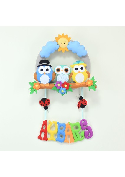 Aybars Isimli Baykuş Bebek Odası Kapı Süsü