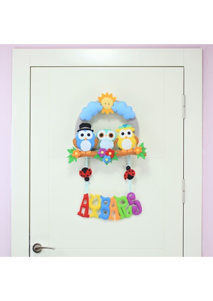 Aybars Isimli Baykuş Bebek Odası Kapı Süsü