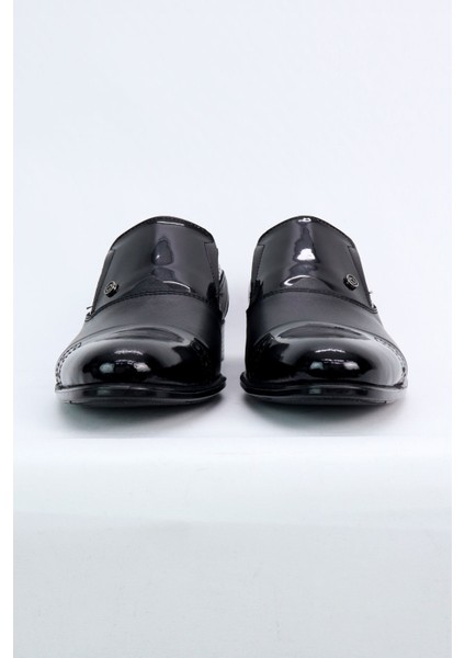 Siyah Rugan Bağcıksız Hakiki Deri Erkek Ayakkabı fırsatları