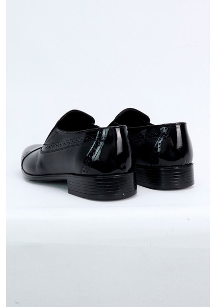 Siyah Rugan Bağcıksız Hakiki Deri Erkek Ayakkabı indirimleri