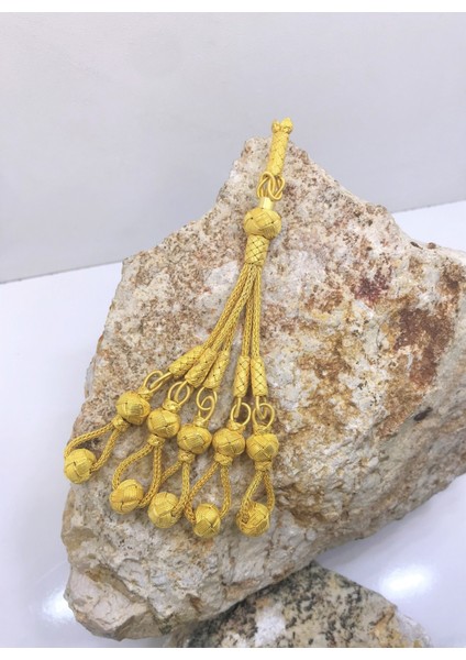 Top Sallantılı Yaldızlı Beşli Püskül