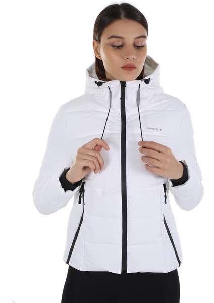 Kapüşonlu Kadın Mont Apreski Beyaz/white 20W32APRESKI