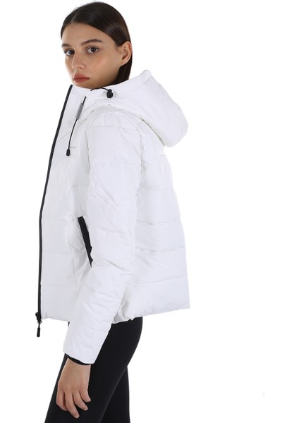 Kapüşonlu Kadın Mont Apreski Beyaz/white 20W32APRESKI