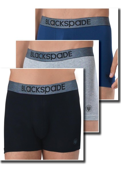 9472 ERKEK MODERN BASİCS SHORTY 3 LÜ SİYAH-GRİ MELANJ-LACİVERT-127 BOXER