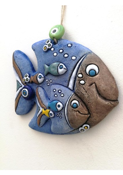 Özel Tasarım Seramik Sevimli Anne ve Yavru Balık Duvar Süsü fiyatları