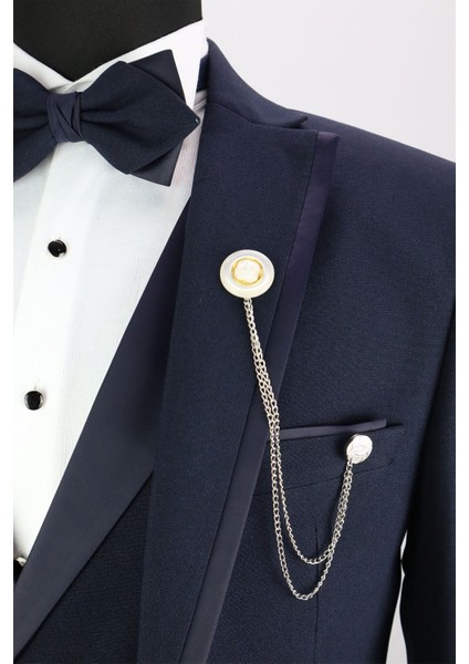 Lacivert Slim Fit Erkek Smokin Damatlık