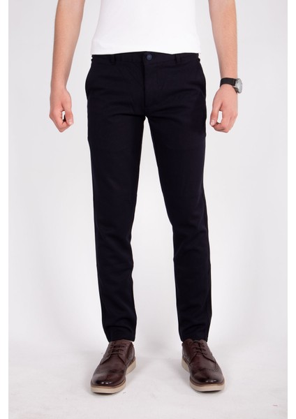 Lacivert Slim Fit Likralı Erkek Keten Pantolon fırsatları