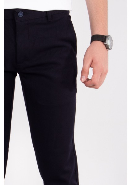 Lacivert Slim Fit Likralı Erkek Keten Pantolon indirimleri