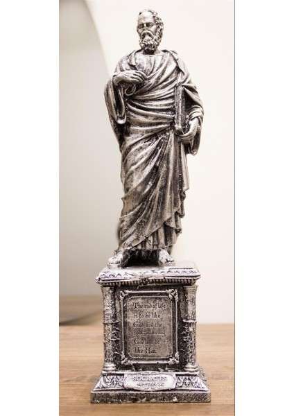 Antioch Artdesign Sokrates Biblo 35 cm Tasarım Heykel Ev Dekor Hediyelik Eşya