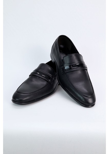 Siyah Bağcıksız Hakiki Erkek Ayakkabı fiyatları