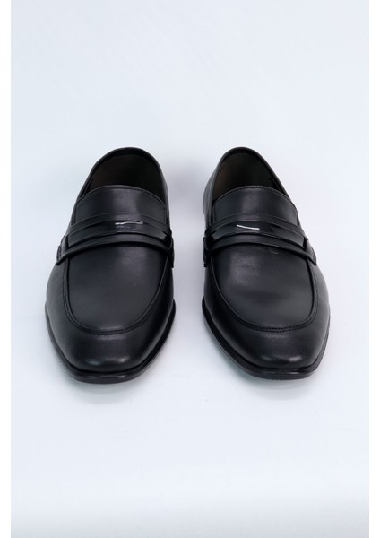 Siyah Bağcıksız Hakiki Erkek Ayakkabı fırsatları