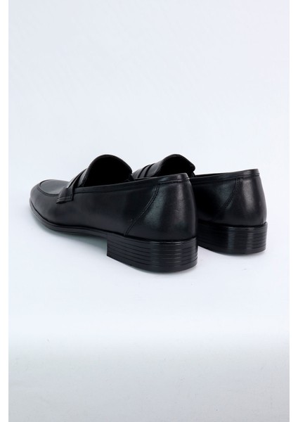 Siyah Bağcıksız Hakiki Erkek Ayakkabı indirimleri