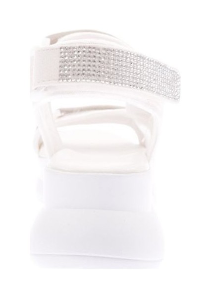 4940 Kadın Kalın Taban Silver Taşlı Cırtlı Sandalet fırsatları
