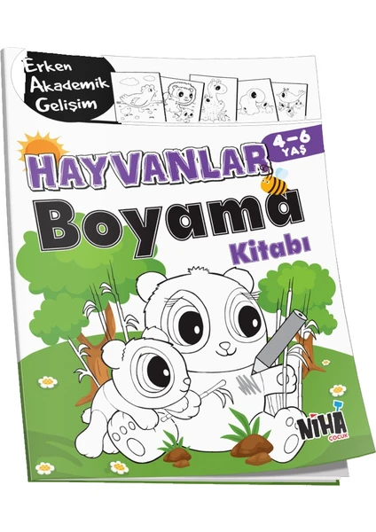 Niha Çocuk Eag Hayvanlar Boyama Kitabı 4-6 Yaş