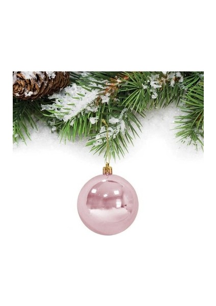 Rose Gold Çam Ağacı 6 cm Top Süs 6 Adet