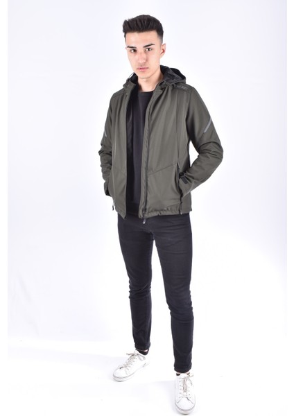 2117 Softjel Kapşonlu Mont/haki/s