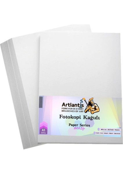 Fotokopi Kağıdı A3 Boy Artlantis 29,7X42 A3 Kağıt 25 Adet