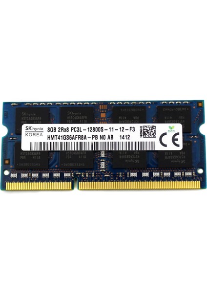 Sk Hynix 2rx8 PC3L-12800S-11-12-F3 8GB 1600MHZ DDR3 Notebook Ram HMT41GS6AFR8A-PB