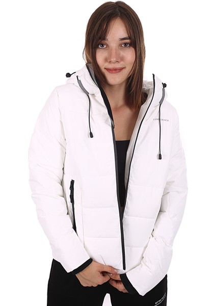 Kapüşonlu Kadın Mont Apreski Beyaz/white 20W32APRESKI