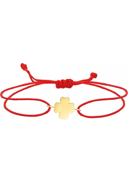 14 Ayar Altın Şans Yonca Ipli Bileklik