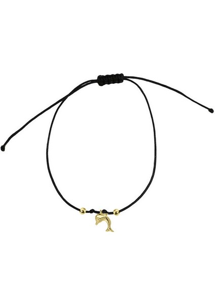 14 Ayar Altın Yunus Balığı Ipli Bileklik