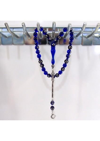 Gümüş Ayyıldız Işlemeli Sıkma Kehribar Tesbih