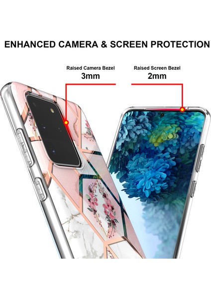 Samsung Galaxy S20 Ultra / S20 Ultra 5g Için Mermer Desenli Yumuşak Tpu Kordonlu Darbeye Dayanıklı Kılıf (Yurt Dışından)