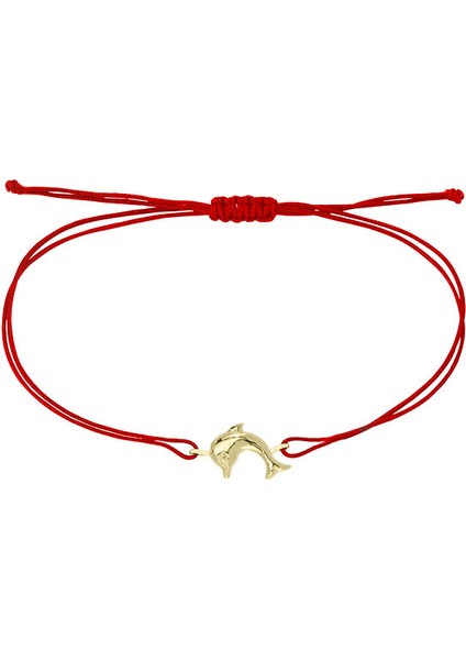 14 Ayar Altın Yunus Balığı Ipli Bileklik