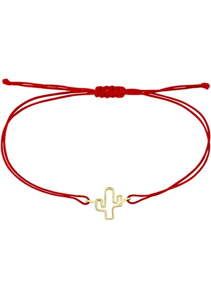 14 Ayar Altın Mini Kaktüs Ipli Bileklik