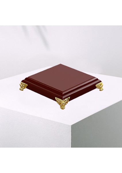 Çaydanlık Ekran Ev Dekorasyon Için Ahşap Kaide Standı 9.5x9.5x3.5 cm (Yurt Dışından)