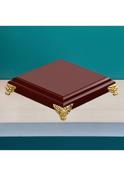 Çaydanlık Ekran Ev Dekorasyon Için Ahşap Kaide Standı 9.5x9.5x3.5 cm (Yurt Dışından)
