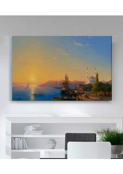 VeraStore Ivan Aivazovsky'nin Konstantinopolis Üzerinde Gün Batımı Kanvas Tablo