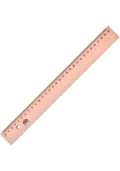 0042 30 cm Tahta Cetvel Demirli Vernikli