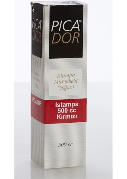 500 cc KIRMIZI ISTAMPA MÜREKKEBİ