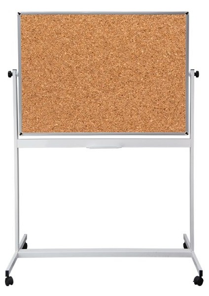 120x200 Çift Taraflı Mobil Mantar Pano