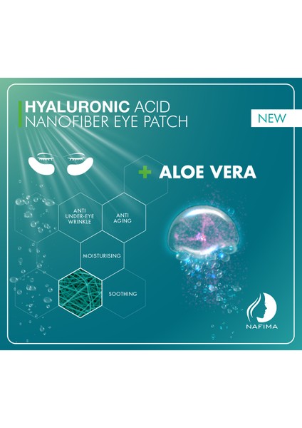 Hyalüronik Asit + Aloe Vera Nanofiber Kuru Gözaltı Maskesi