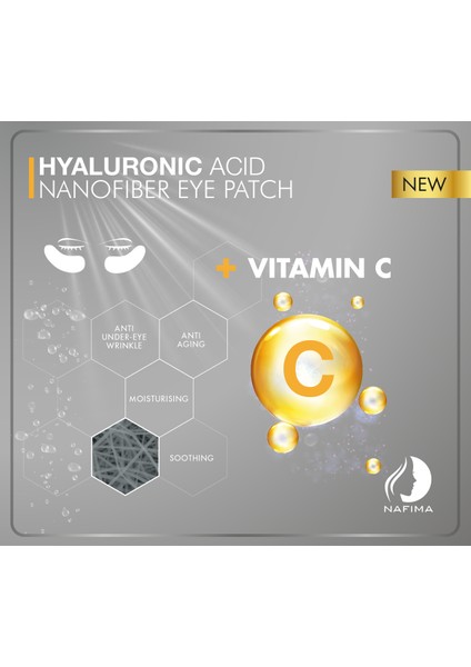 Hyalüronik Asit + Vitamin C Nanofiber Kuru Gözaltı Maskesi