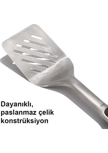 OXO Mangal Izgara Seti - Maşa (Açacaklı) + Çevirici + Demirdöküm Fırçası