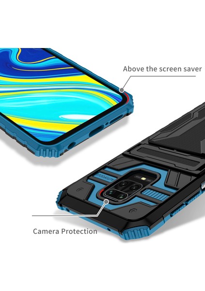 Xiaomi Redmi 10X 5g Için Kart Yuvası Tutucu Standlı Hibrit Askeri Sınıf Koruma Kılıfı Mavi (Yurt Dışından) fırsatları