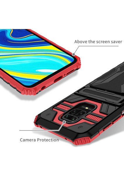 Xiaomi Redmi 10X 5g Için Kart Yuvası Tutucu Standlı Hibrit Askeri Sınıf Koruma Kılıfı Kırmızı (Yurt Dışından) fırsatları