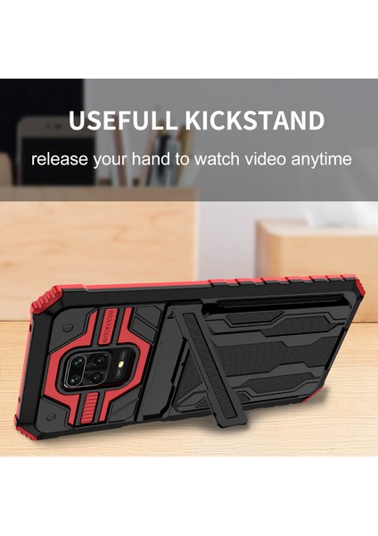 Xiaomi Redmi 10X 5g Için Kart Yuvası Tutucu Standlı Hibrit Askeri Sınıf Koruma Kılıfı Kırmızı (Yurt Dışından) indirimleri