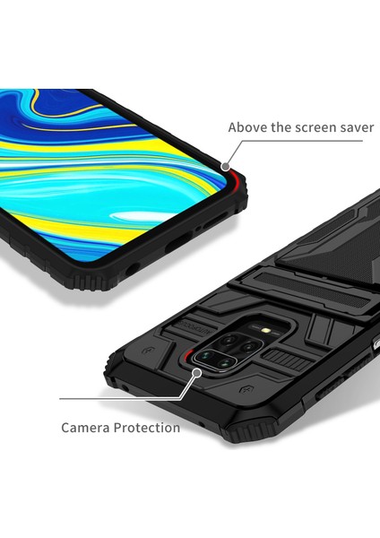 Xiaomi Redmi 10X 5g Için Kart Yuvası Tutucu Standlı Hibrit Askeri Sınıf Koruma Kılıfı Siyah (Yurt Dışından) fırsatları