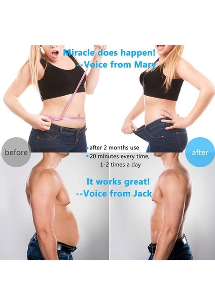 Vücut Zayıflama Kemeri Elektrikli Karın Eğıtmen Kas Stimülatörü Toner Kilo Kaybı Yeni Akıllı Ems Fitness Titreşım Kemeri Unisex (Yurt Dışından)